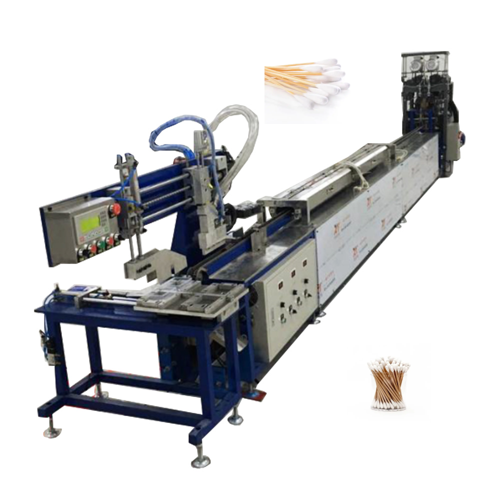 Automatic Wood Cotton Swab Making Double-head Cotton Ear Swab Machinery Cotton Buds Production Line