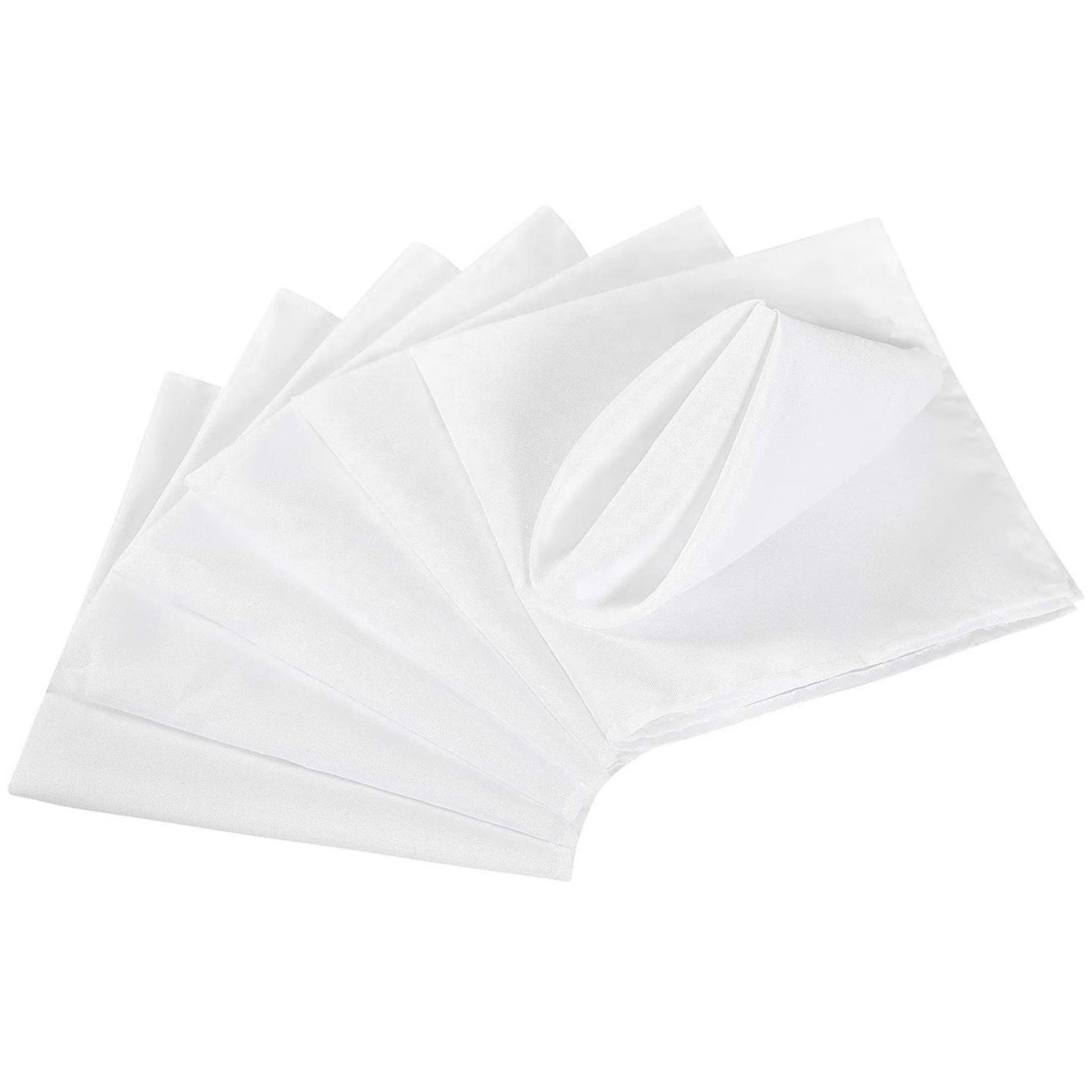 1dz White Cloth Napkin 20*20 Inch Washable Polyester Fabric Dinner Table Napkins Great For Weddings Parties Banquets Dinner