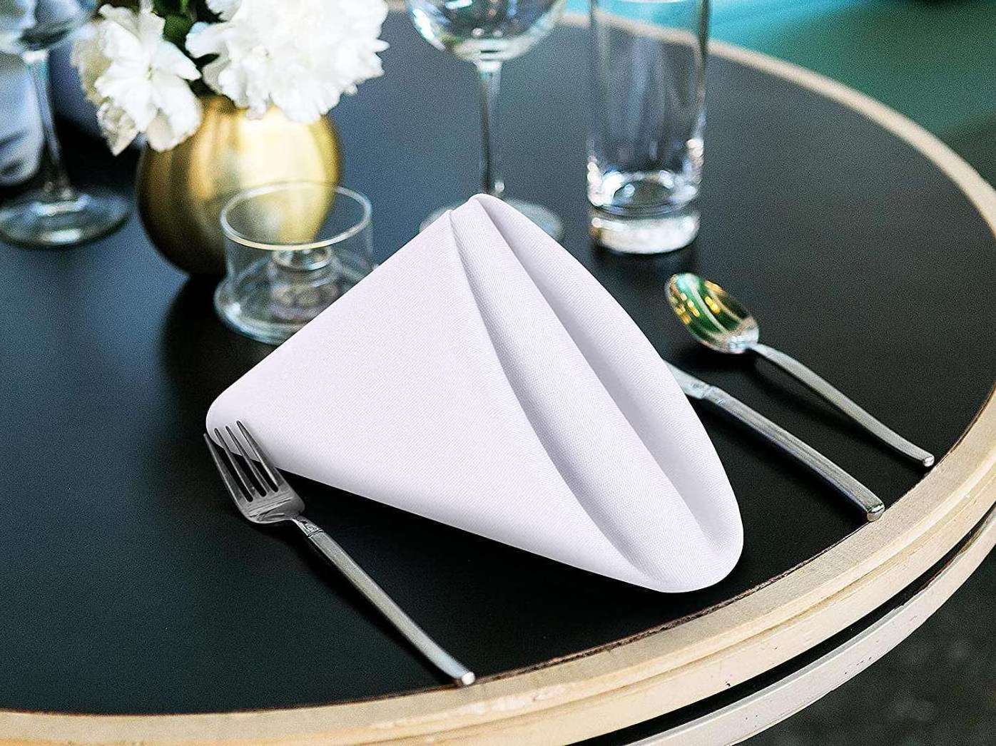 1dz White Cloth Napkin 20*20 Inch Washable Polyester Fabric Dinner Table Napkins Great For Weddings Parties Banquets Dinner