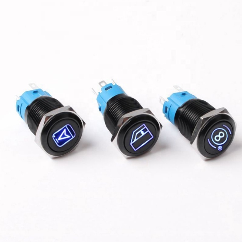 12mm 16mm 19mm 22mm Stainless Steel Black Aluminum Momentary Horn Switch Metal Push Button Switch