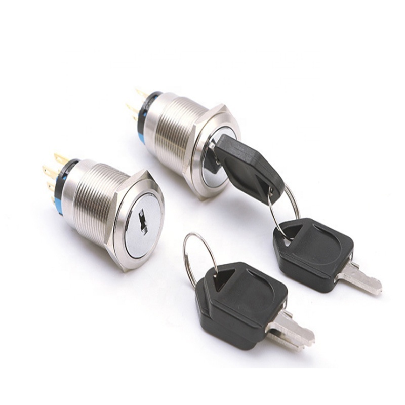 19MM metal key switch three-gear holding self-locking two-on, two-off, three-gear selector switch