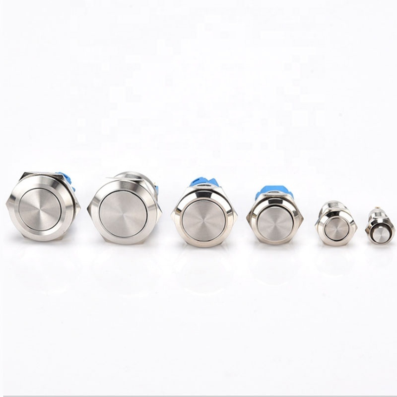 16mm Tri-Color High Head LED Momentary/Latching on/off Screw Pins Waterproof Metal Push Button Switch