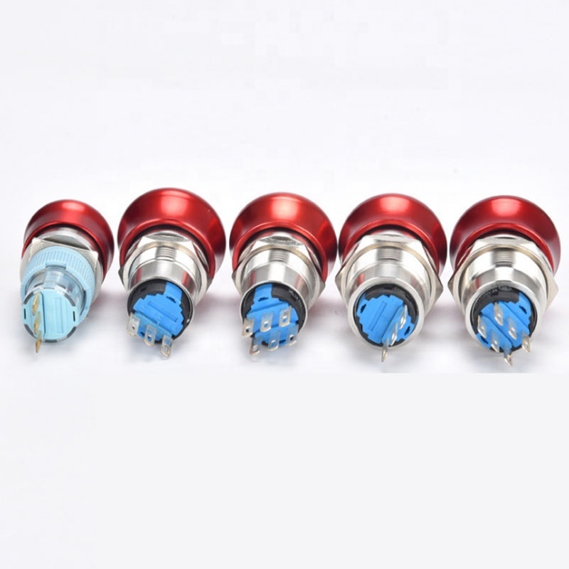 Mushroom Head Switch Arrow Push Button Emergency-Stop Self-Locking/latching 22mm 16mm