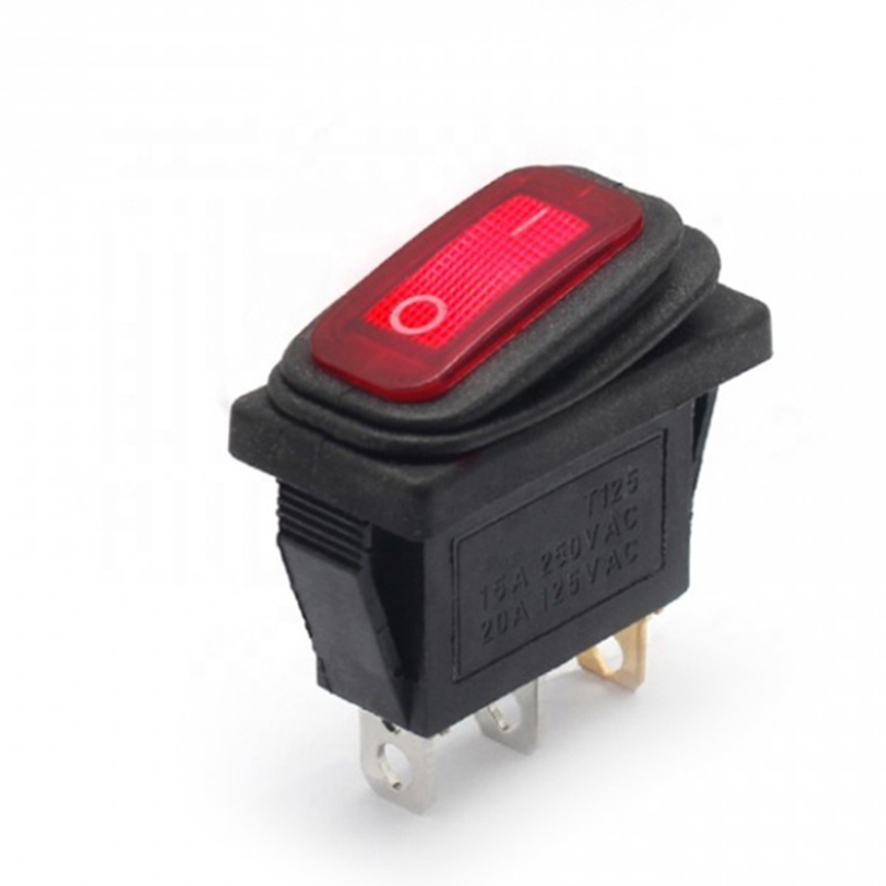 KCD3 12V 220V green yellow waterproof ip67 illuminated toggle switch 3pins on off dpdt boat pc power button rocker switch