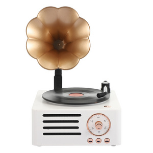 Factory Mini Sound box Nostalgic Retro Rotating Phonograph Speaker with Fm Radio