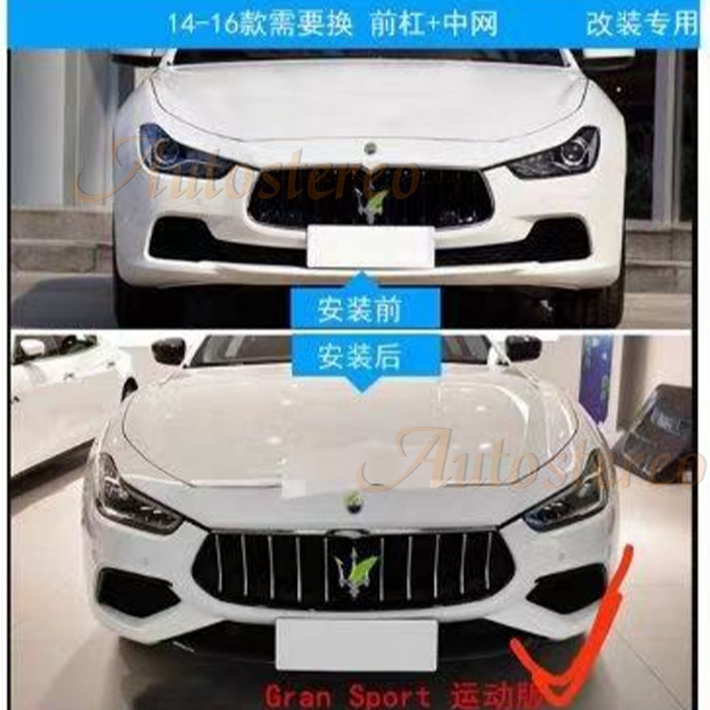 Car Front Bumper For Maserati Ghibli Kit FRP Wide Body Kit front Surrounded Front Lip Rear Lip Carbon Fiber Body Diffuser Frame