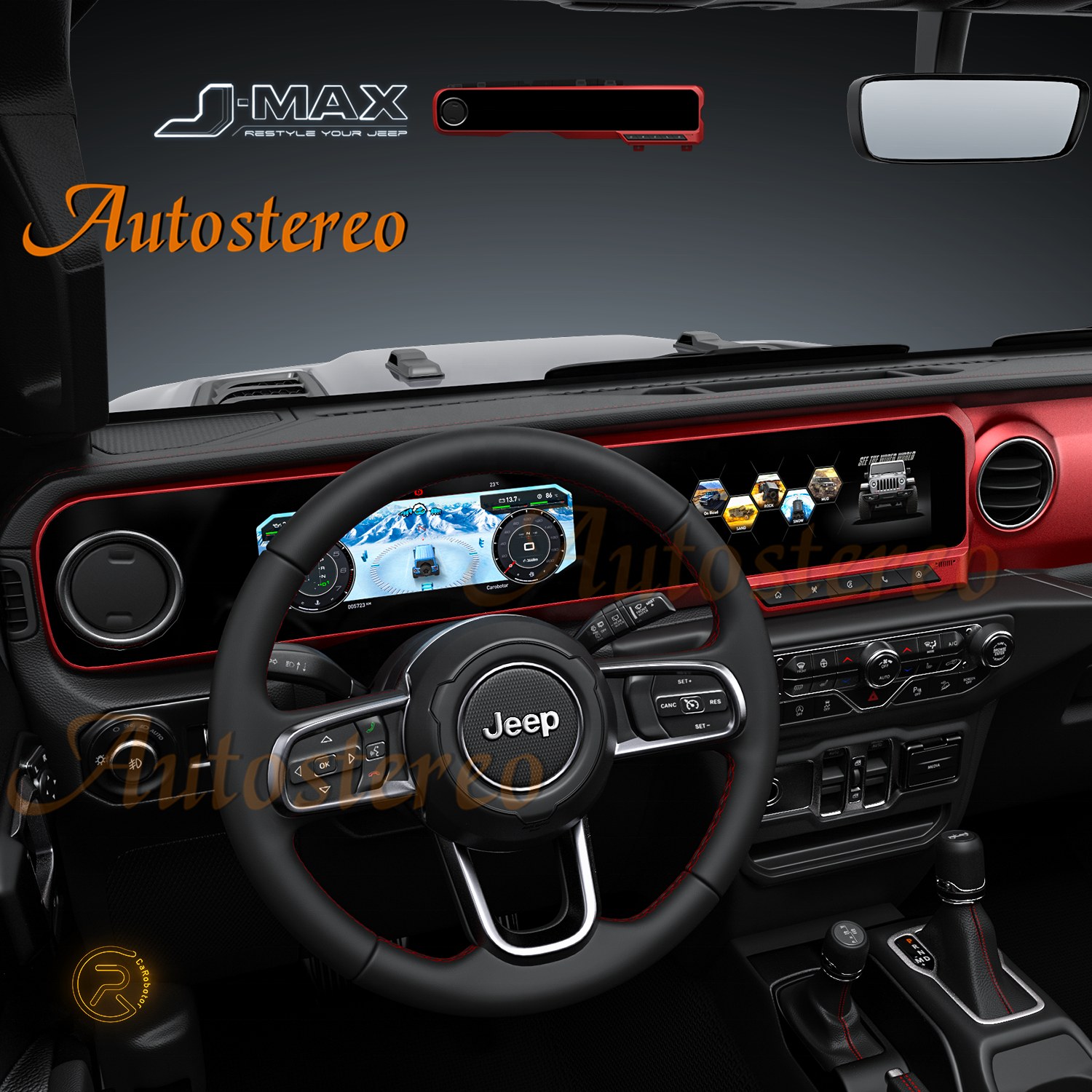 Digital Cluster Virtual Cockpit Car Multimedia Player For Jeep Wrangler J-MAX JL Dashboard Instrument Speed Meter Screen Linux