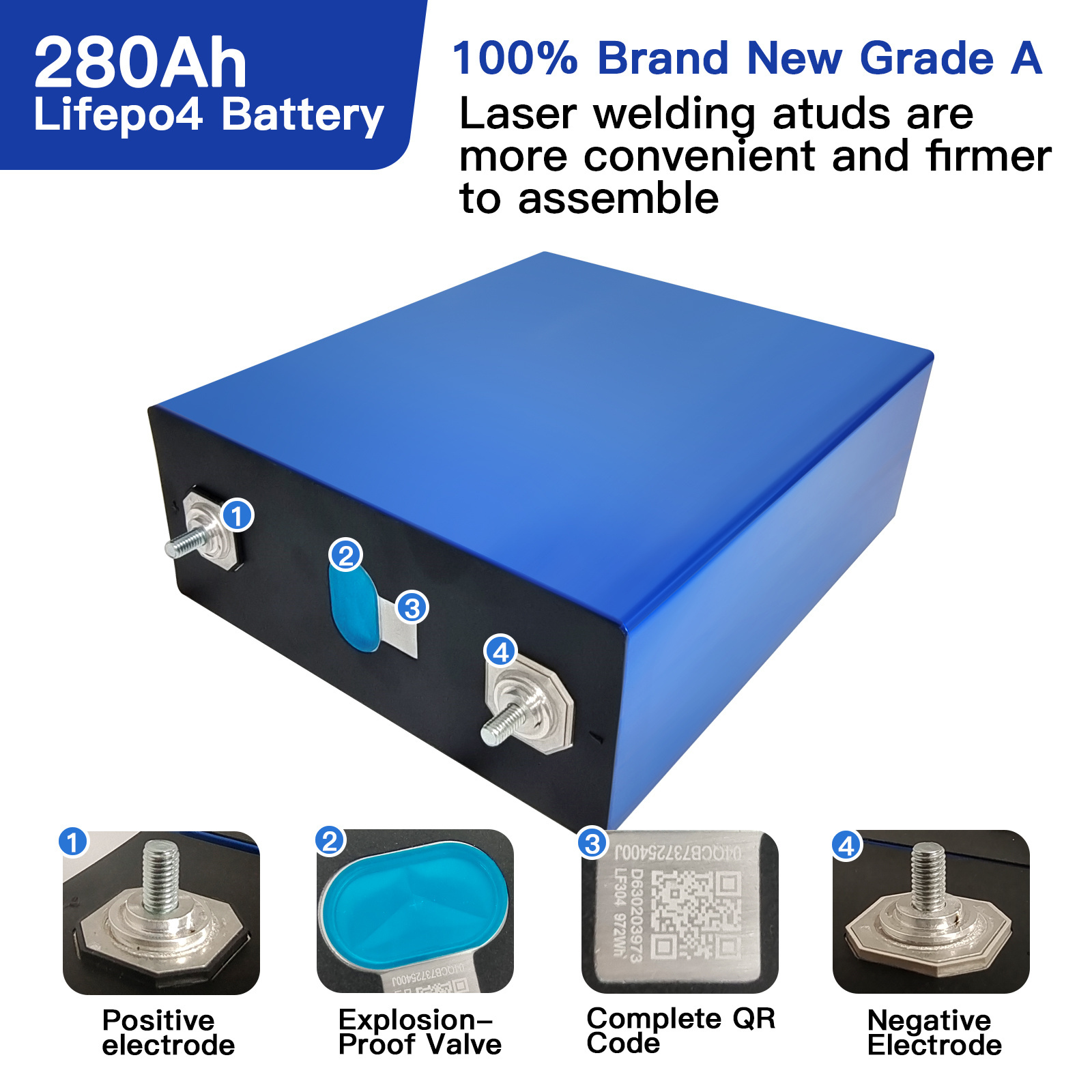 USA Stock 3.2V Lifepo4 battery cell 280Ah lifepo4 battery cell  5 years warranty Door to Door For 48V 280Ah 300Ah solar storage