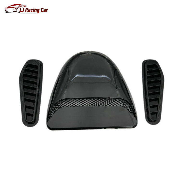 Universal Car Front Air Flow Hood Scoop Vent Bonnet Center Outlet Hood And Side Air Flow Intake Scoop Vent Hood Cover Trim