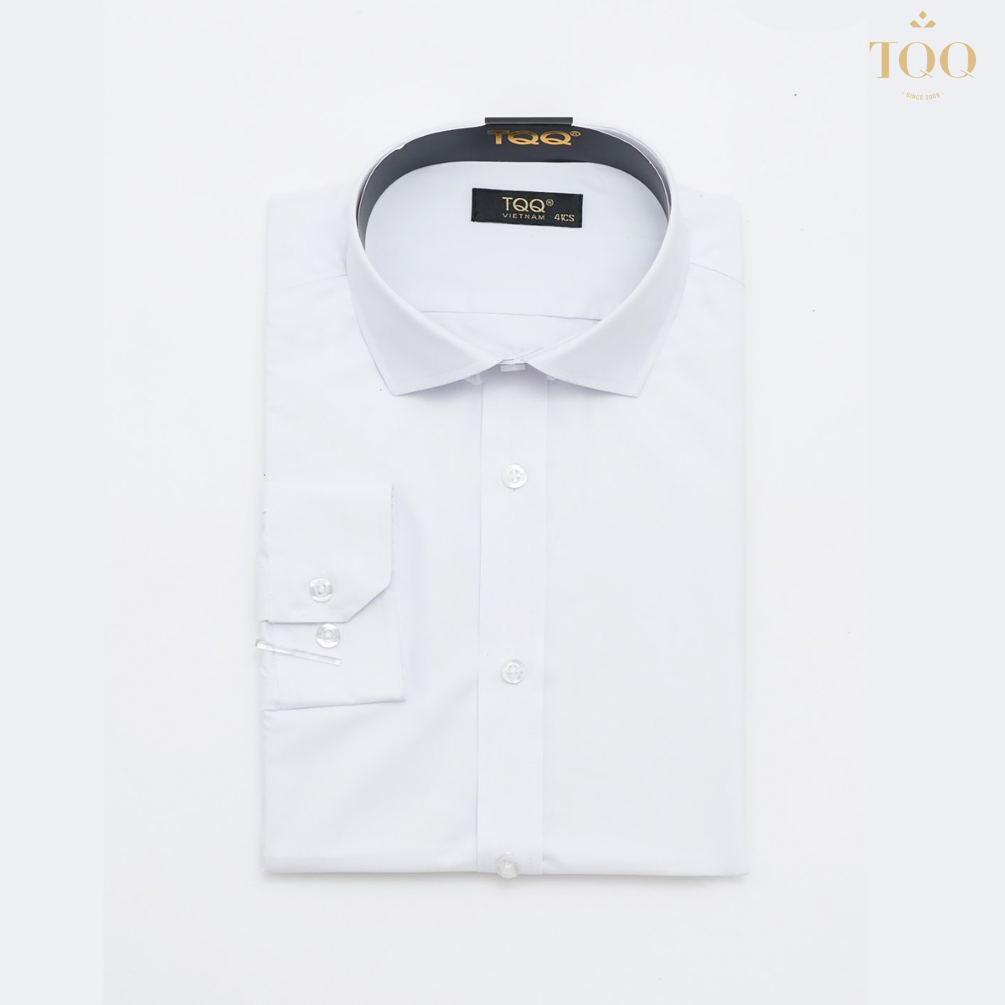 Poly Breathable woven Button mens luxury dress shirt White Modal Dress Shirt from Vietnam Style Cotton Turn-down Collar Single