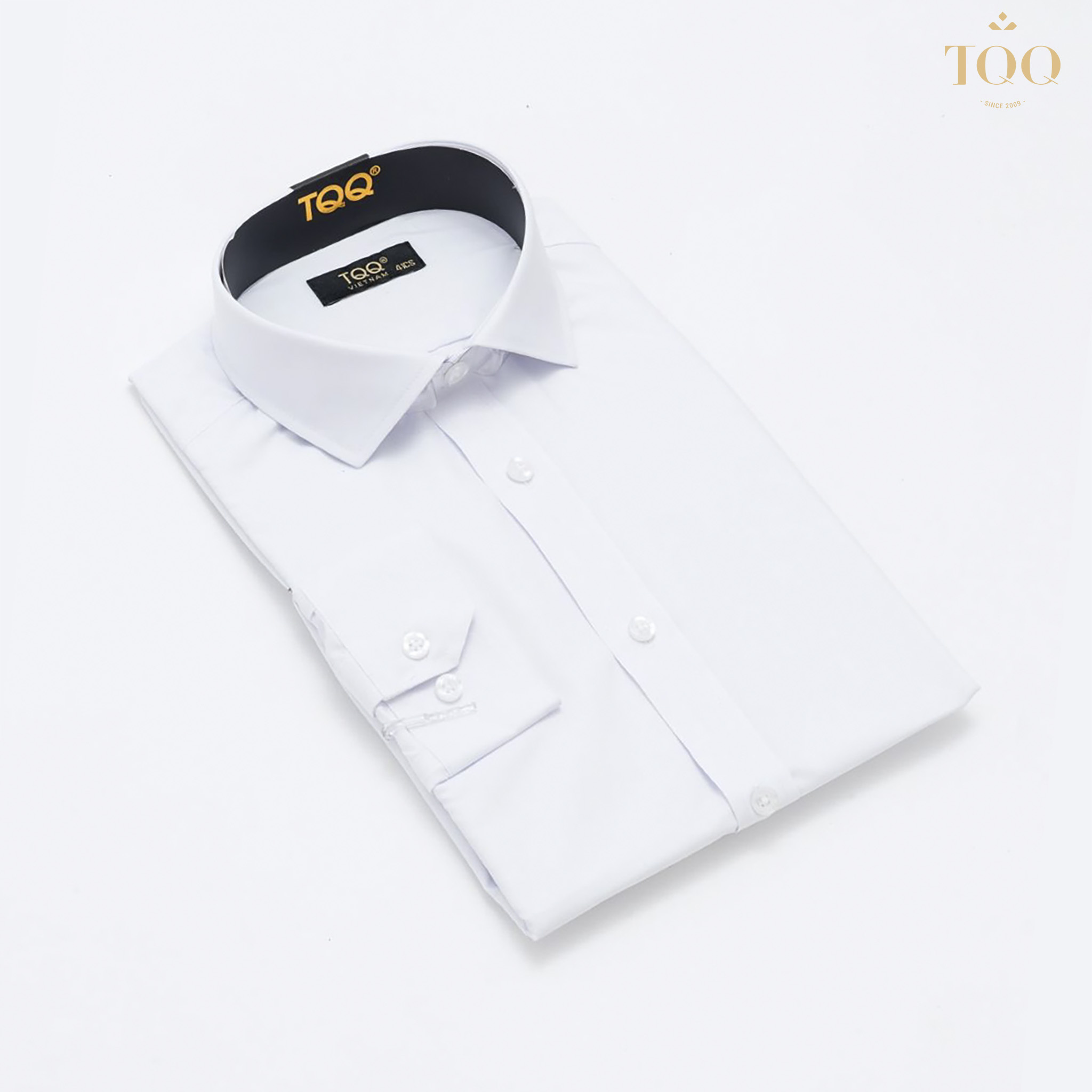 Poly Breathable woven Button mens luxury dress shirt White Modal Dress Shirt from Vietnam Style Cotton Turn-down Collar Single