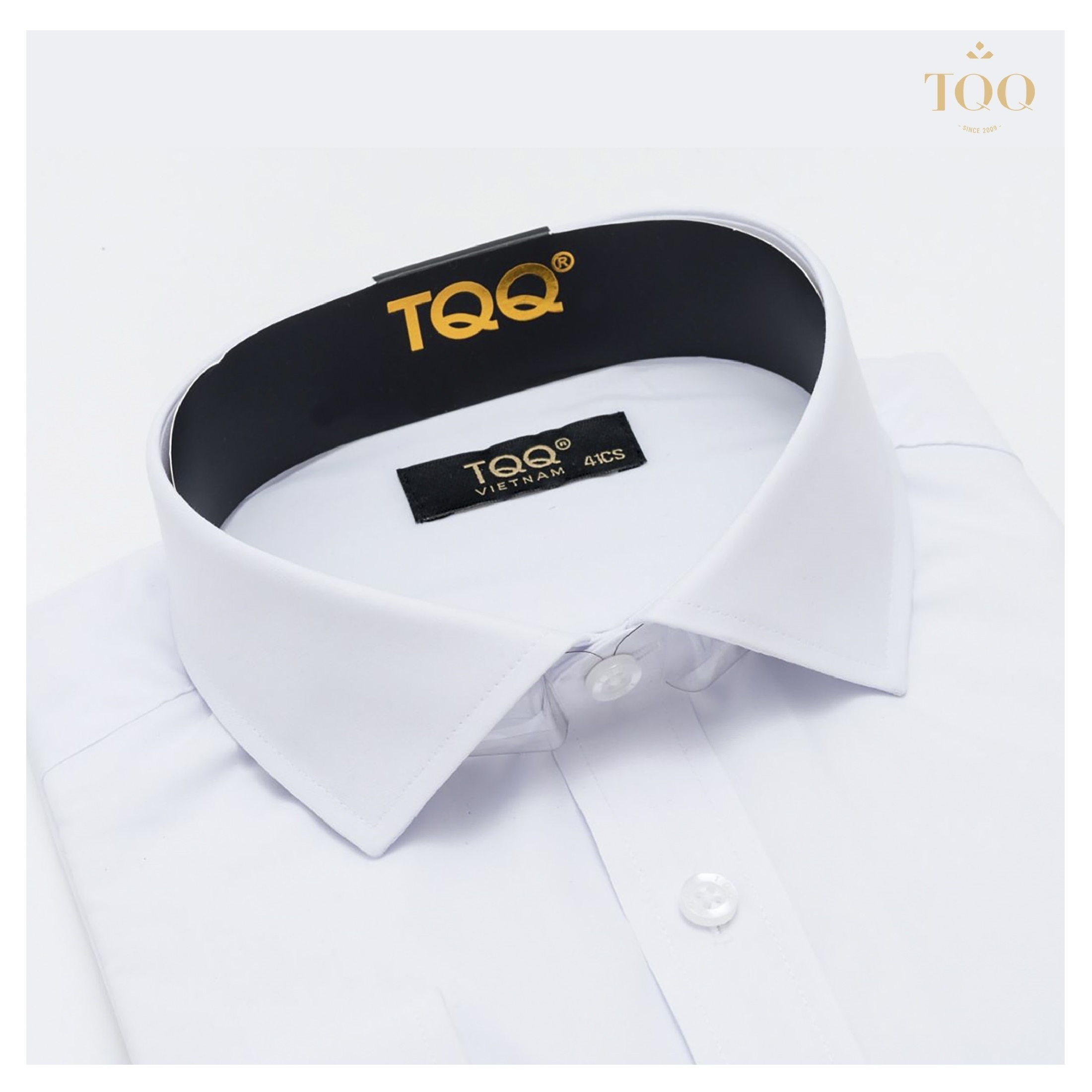 Poly Breathable woven Button mens luxury dress shirt White Modal Dress Shirt from Vietnam Style Cotton Turn-down Collar Single