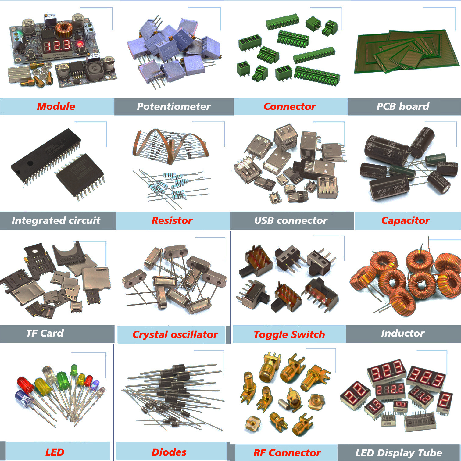 One Stop Shopping Service Potentiometer Diodes Inductor USB Connector LED Resistor Capacitor Module Integrated Circuit Bom List