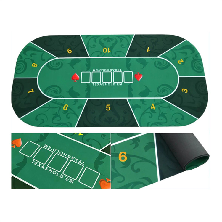 Manufacture Sell 120*60 CM Portable Poker Table Mat Water Resistant Texas Hold'em Poker Mat