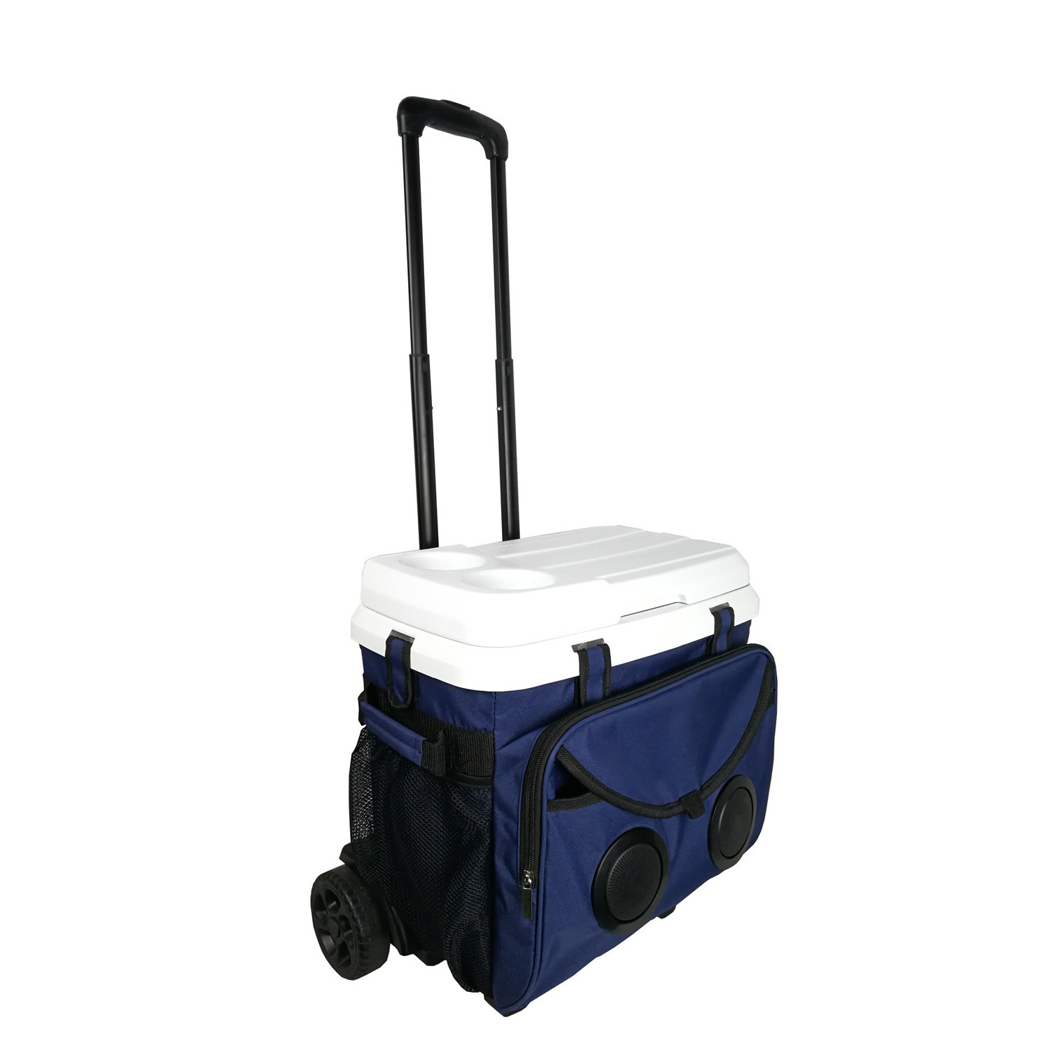 18/28/38 liters Wheeled Trolley speaker cooler box Ice chest cooler with Bluetooth speaker