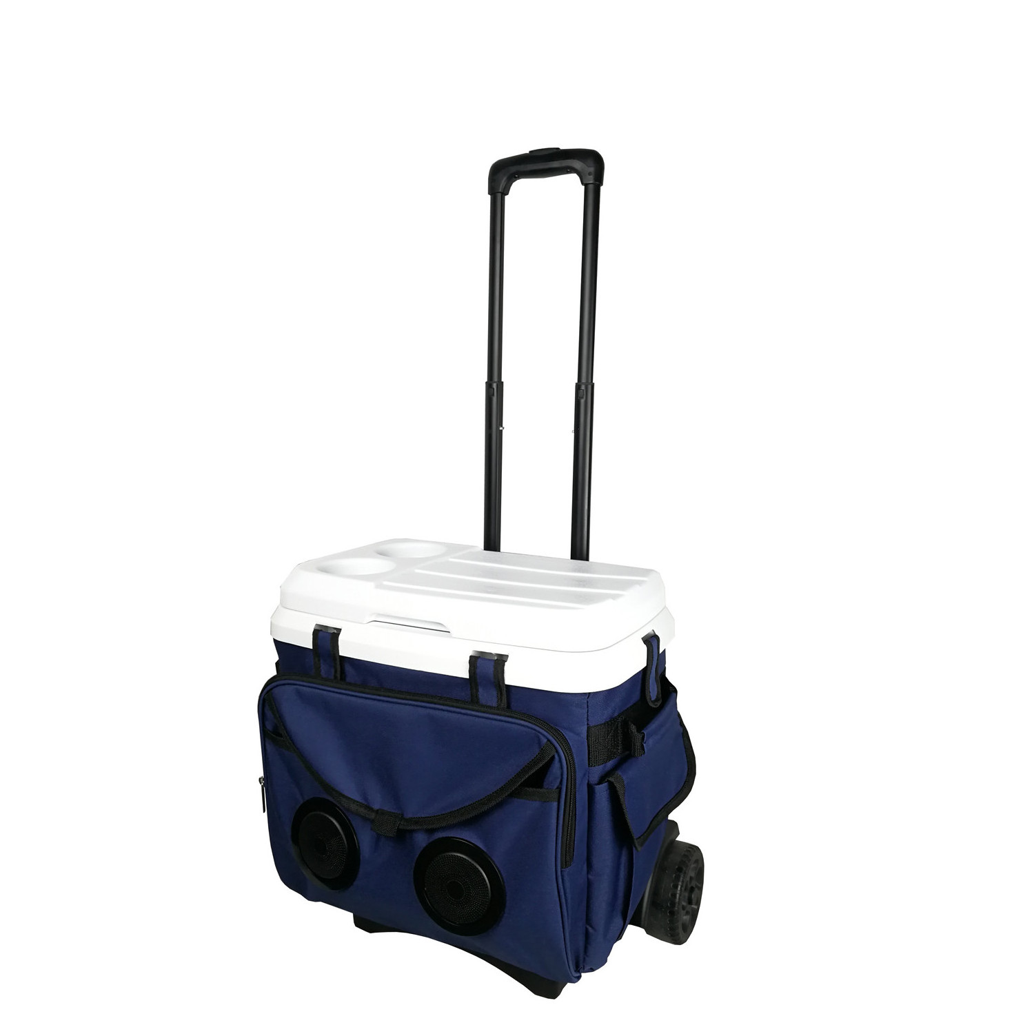 18/28/38 liters Wheeled Trolley speaker cooler box Ice chest cooler with Bluetooth speaker