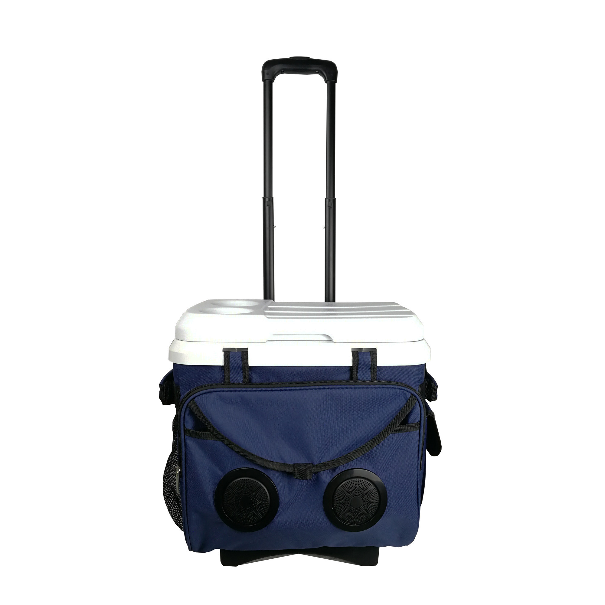 18/28/38 liters Wheeled Trolley speaker cooler box Ice chest cooler with Bluetooth speaker