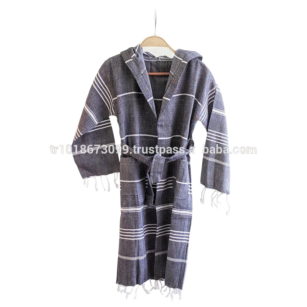 Turkish towel cotton bathrobe, summer beach wear PEST-WR-KDSROBE6 All sizes Available