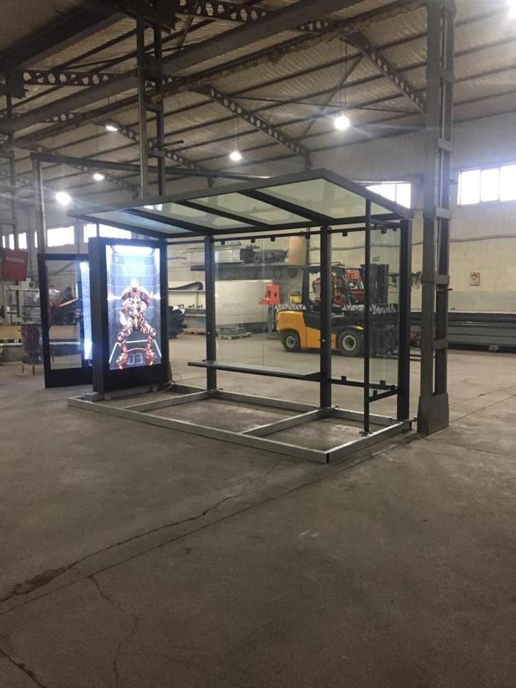 Gold Bus Shelter / Advertisement Bus Stop, Shelter with Lightbox Kiosk