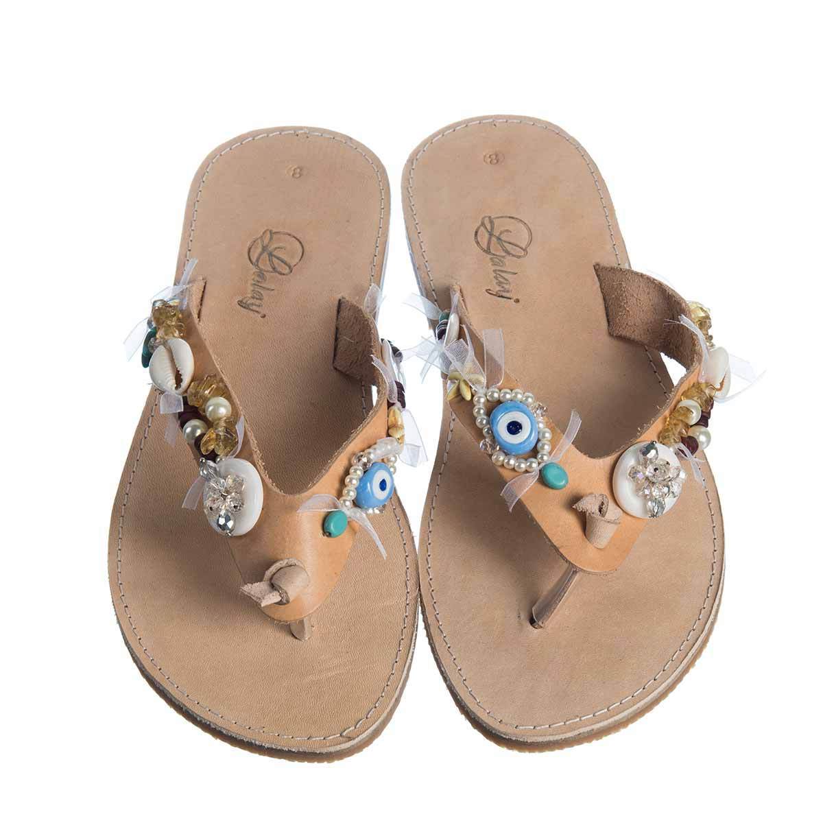 Handmade FlipFlop Genuine Leather with Handbead Luxury Comfortable Unique Design High Quality Women Slippers