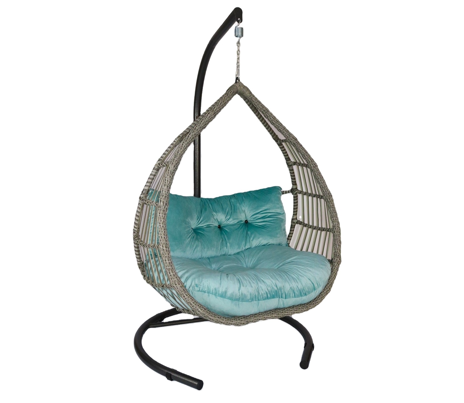 Outdoor Furniture Indoor Wicker Rattan Garden Adult Patio Swings Hanging Egg Single Swing Chair With Metal Stand