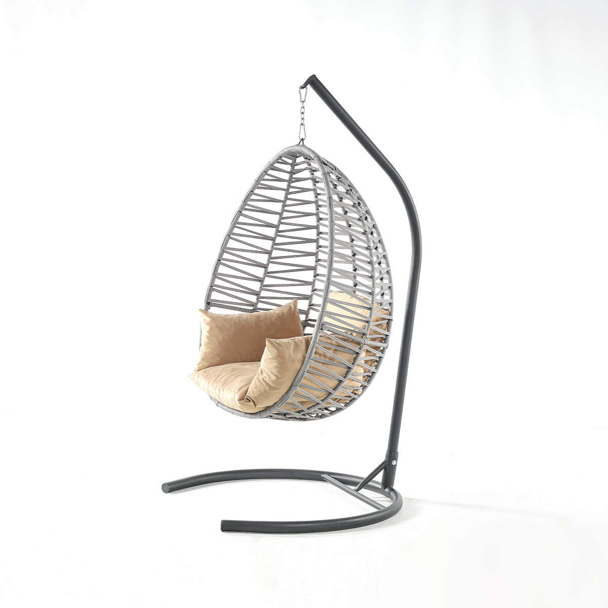 Patio Swing Chair Outdoor Outdoor Furniture Rattan Wicker Double Seat Hanging Swing Chair With Metal Stand Patio Swing