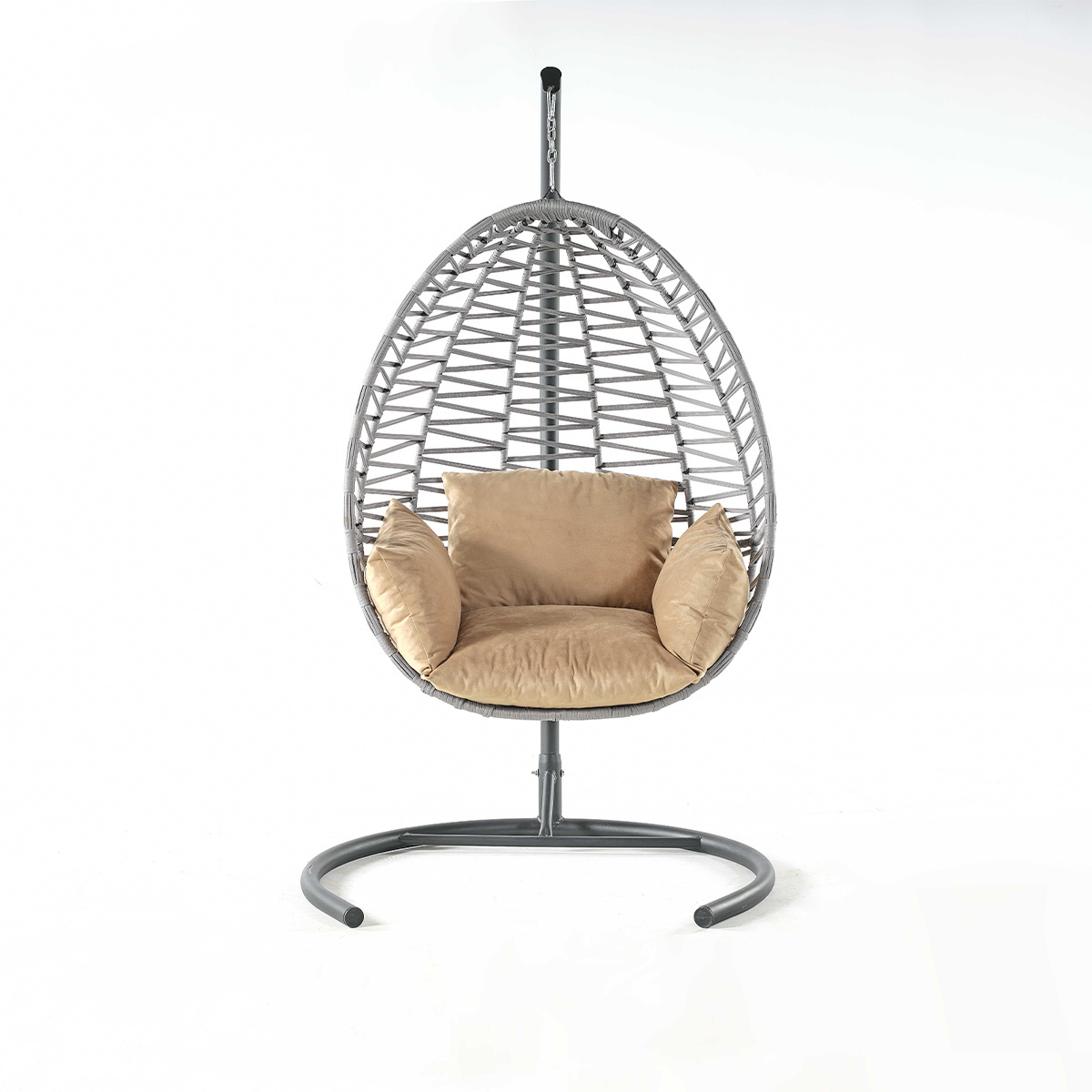 Patio Swing Chair Outdoor Outdoor Furniture Rattan Wicker Double Seat Hanging Swing Chair With Metal Stand Patio Swing