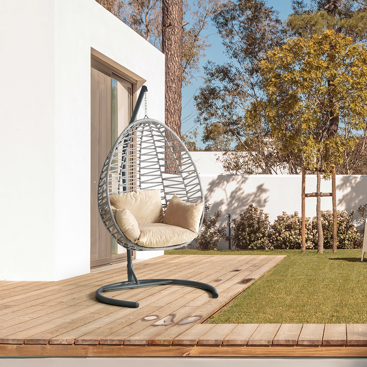 Outdoor Furniture 2 Seater Swing Seat Cushioned Canopy Swing Chair For Patio, Turkish furniture, Living room furniture