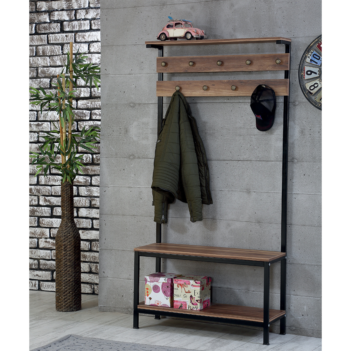 Multi-Functional Hallway Unit Modern Coat Rack Bedroom Clothes Hanger Stand Coat rack with hooks