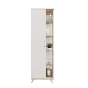 Elegant Single-Door Bathroom Cupboard with Spacious Shelves: Stylish Storage and Organization Solution for Your Bath Space