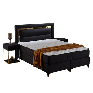 Luxury Modern Bedroom Furniture Italian Padded Leather Bed In Bed Room Beds For Villa Stainless Steel