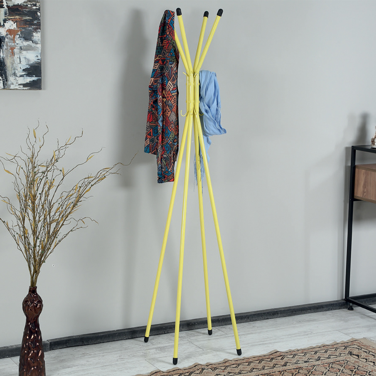 Coat Rack, Free-Standing wooden Coat Racks Hall Tree Entry-Way Furniture Best for Hanging Up Jacket, Hand-Bag, Cloth