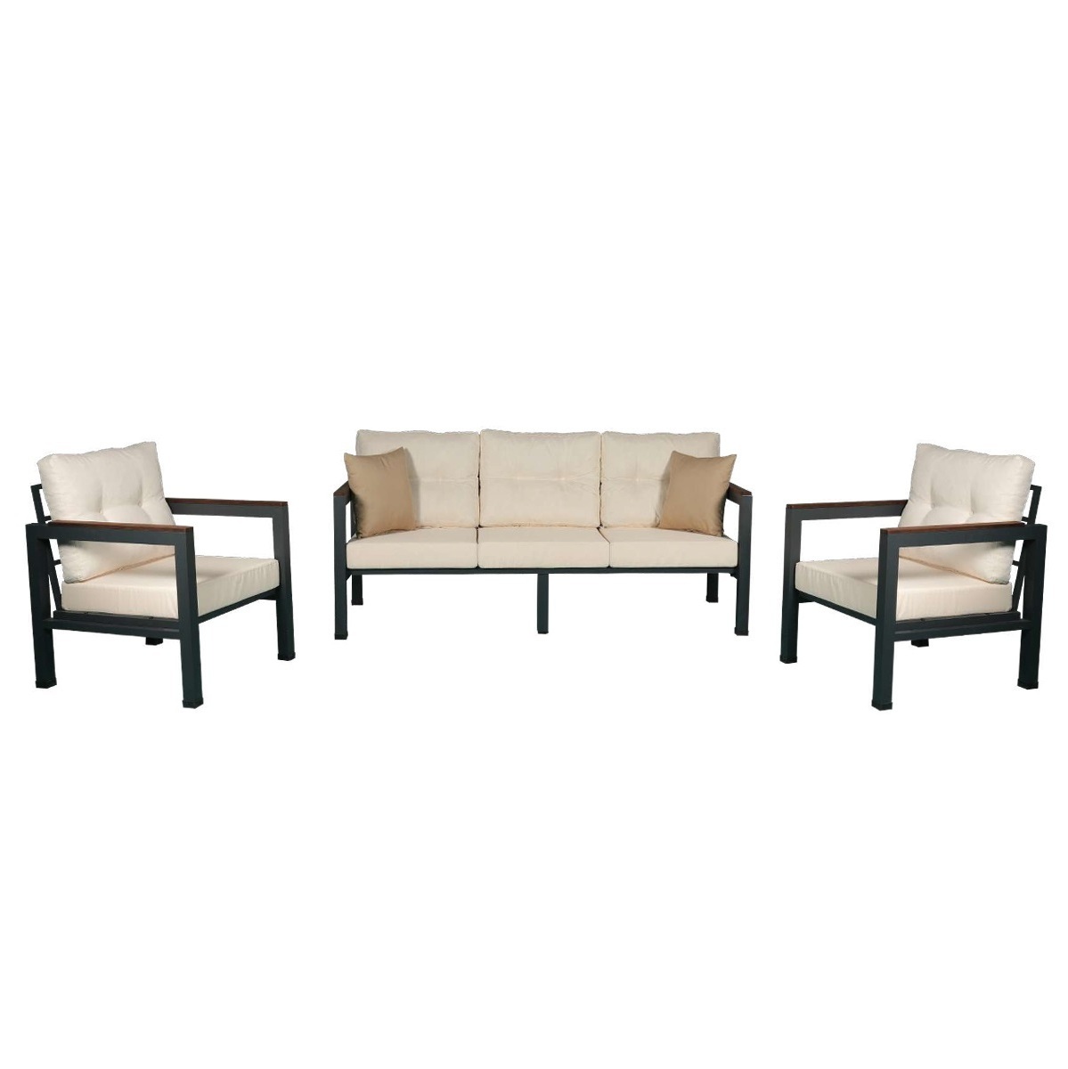 Garden Wooden Furniture 4 Piece Set  Table and Chairs lounge sectional patio sofa set aluminum teak wood