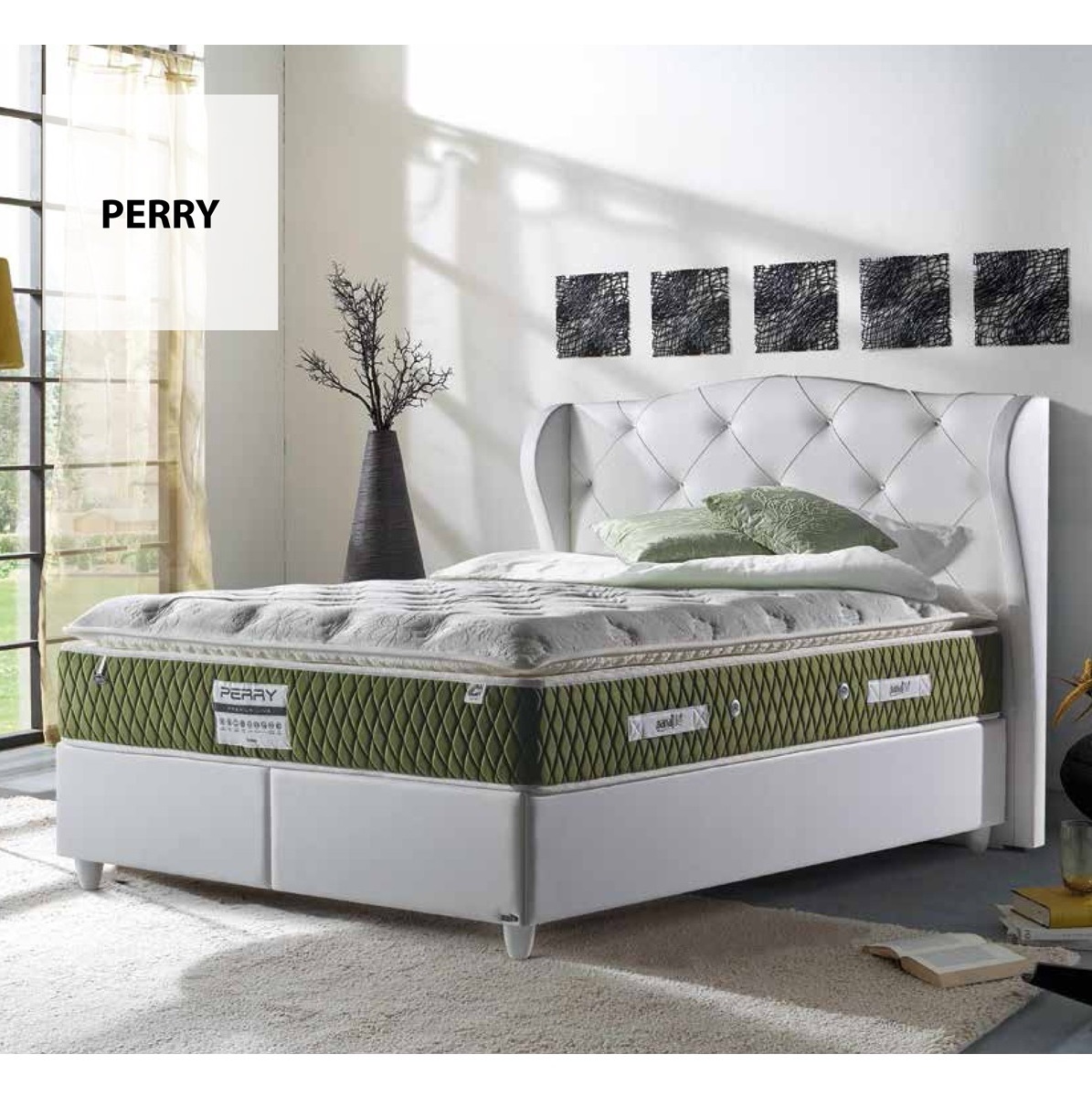 Box spring Storage bed base headboard Mattress for Home and Hotel  Pocket Spring Bedspring Foam Mattress wooden bed