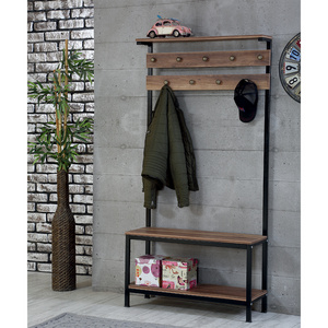 Free-Standing Metal Hall Tree Stand for Entry-Way to Hanging Hats, Clothes, Hand-Bags Bedroom coat rack