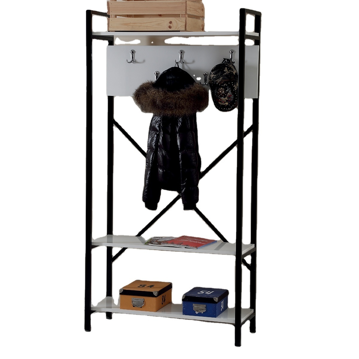 Coat Rack, Free-Standing wooden Coat Racks Hall Tree Entry-Way Furniture Best for Hanging Up Jacket, Hand-Bag, Cloth