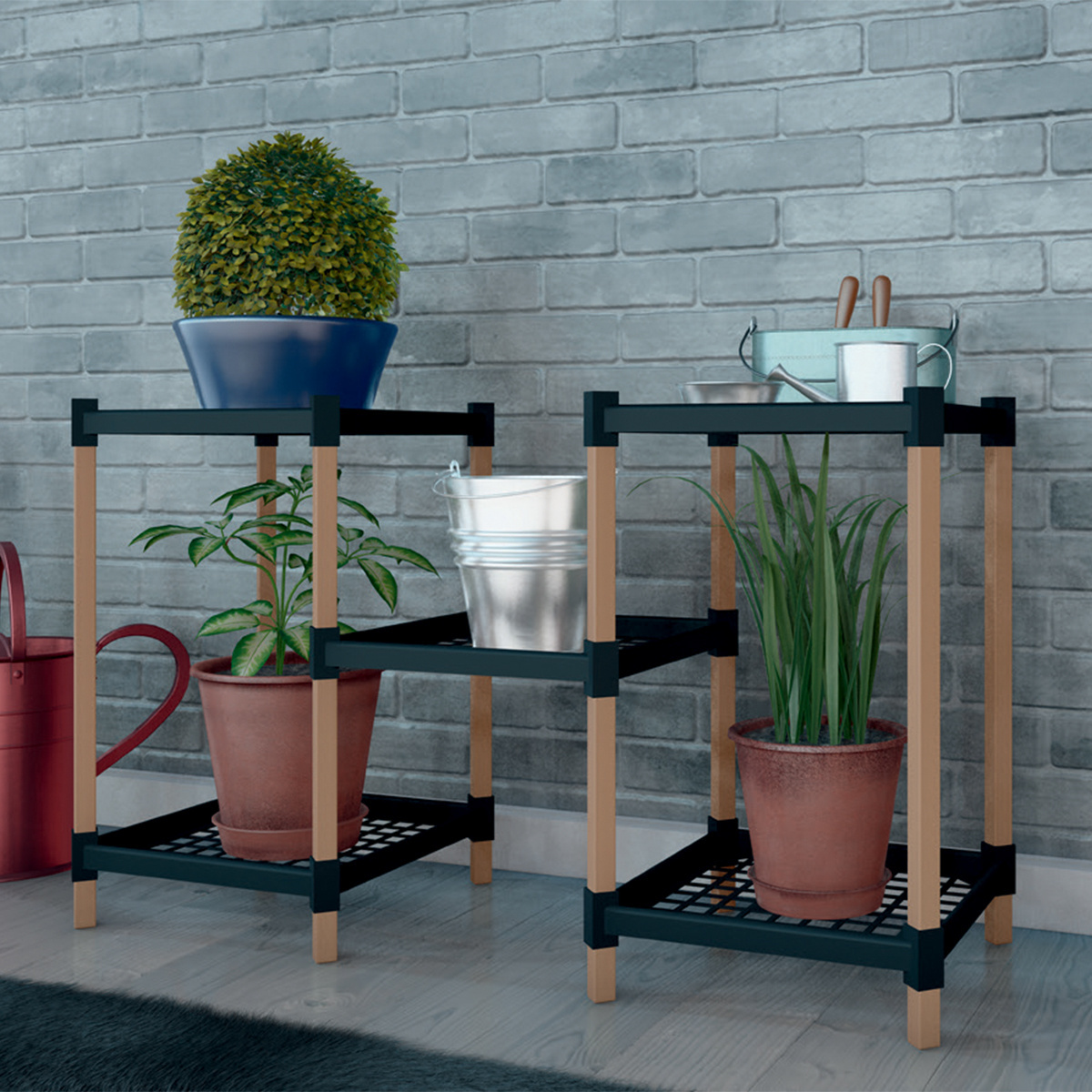 Custom Wooden Plant Rack Display Stand Multi Pot Rack Indoor Outdoor Garden Plant Shelf In Corner Living Room Balcony