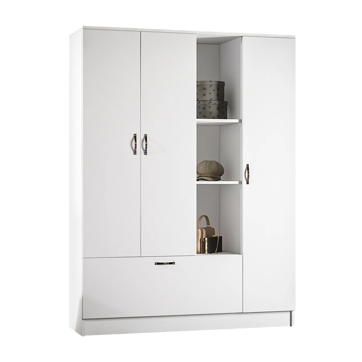 Modern 3-Door Wardrobe - Spacious and Stylish Closet Storage Solution - Premium Quality, Organize Your Wardrobe with Elegance