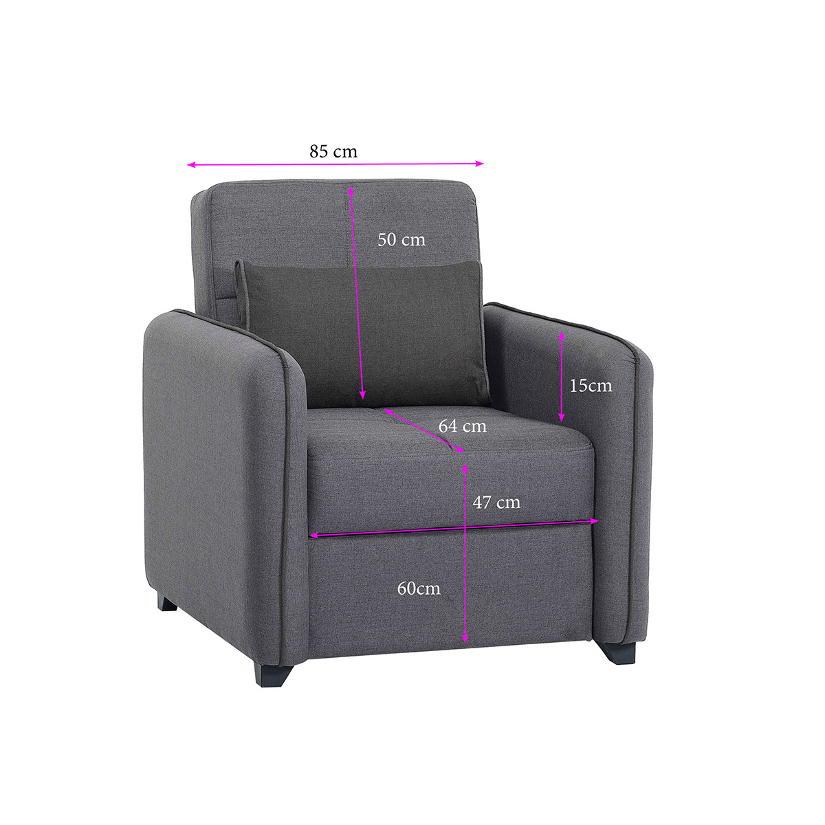 Apartment furniture sleeper sofa Chair lounge couches metal frame foldable sofa cum bed storage modern folding sofa bed