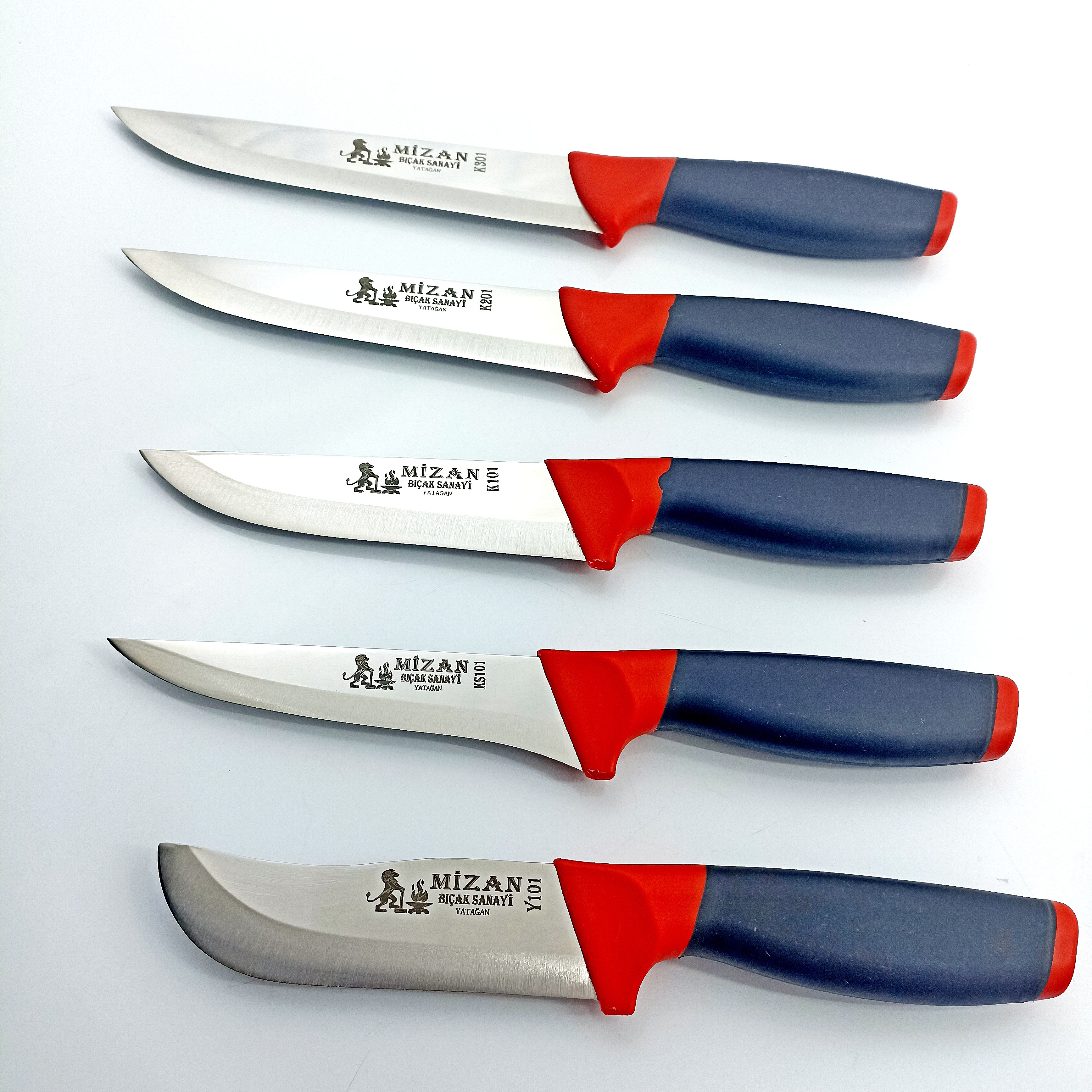 High Quality  Non-Slip Plastic Handle  5 Pcs Knife set 4116 German Origin Stainless Steel Kitchen Knives  Made In Turkey