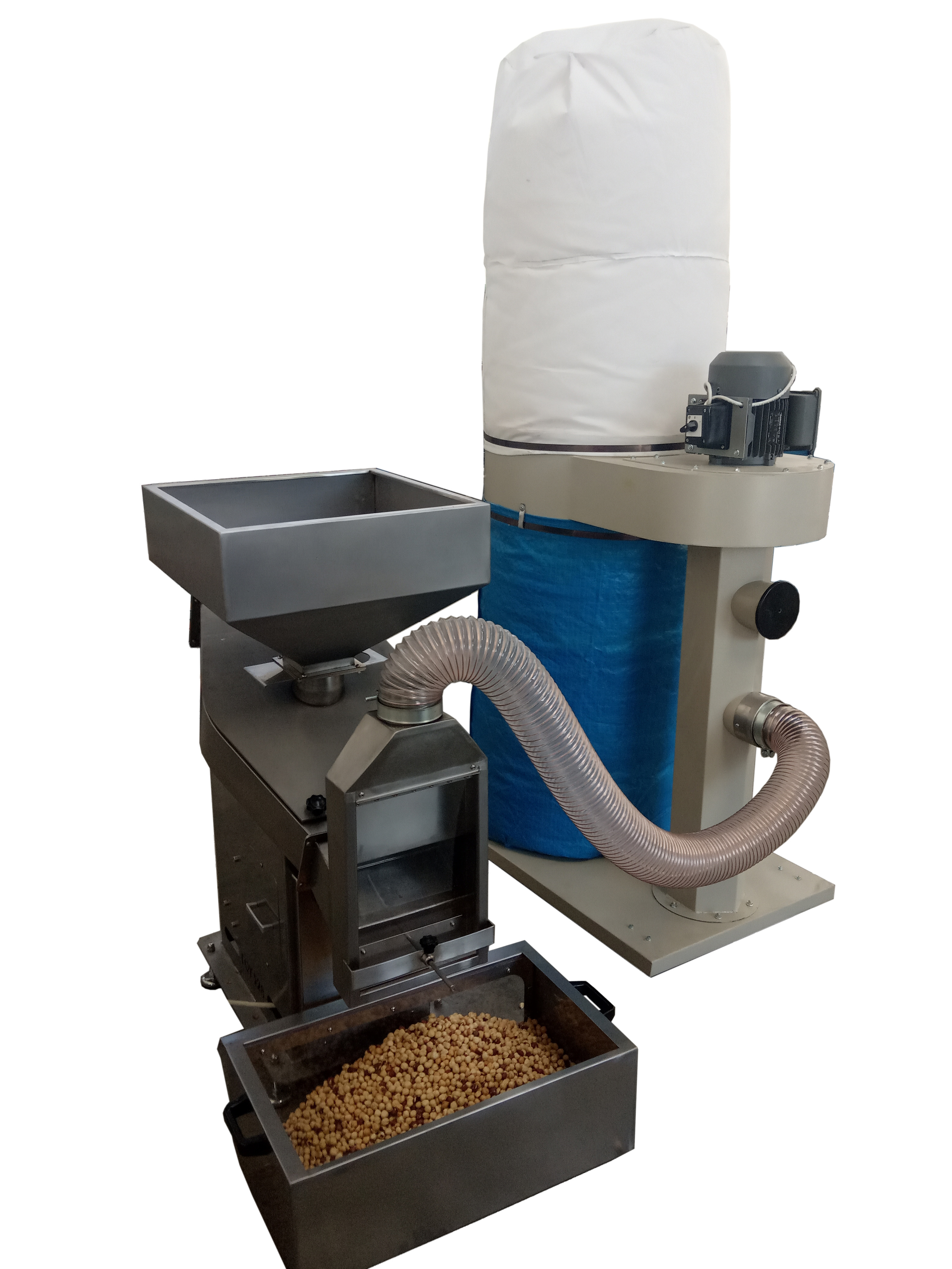 Peanut Hazelnut Skin Peeling and Dust Extraction Machine by Brushing 304 Stainless Steel Nuts Skin Peeling Machine | NUT-SPB