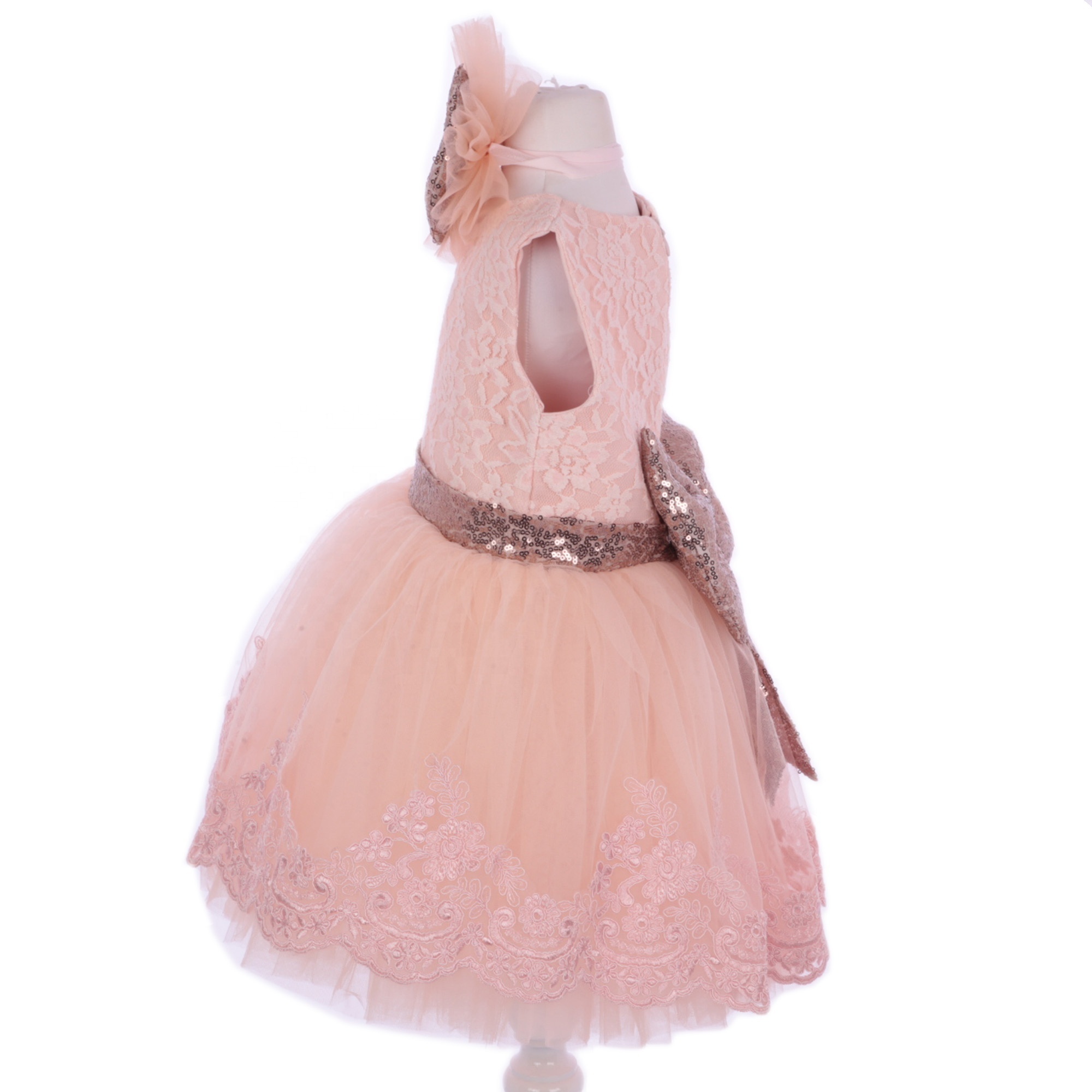 Wholesale Custom New Design Luxury Party Wedding Lux Newborn Princess Clothes Blush Modern High Quality Baby Girls Dress