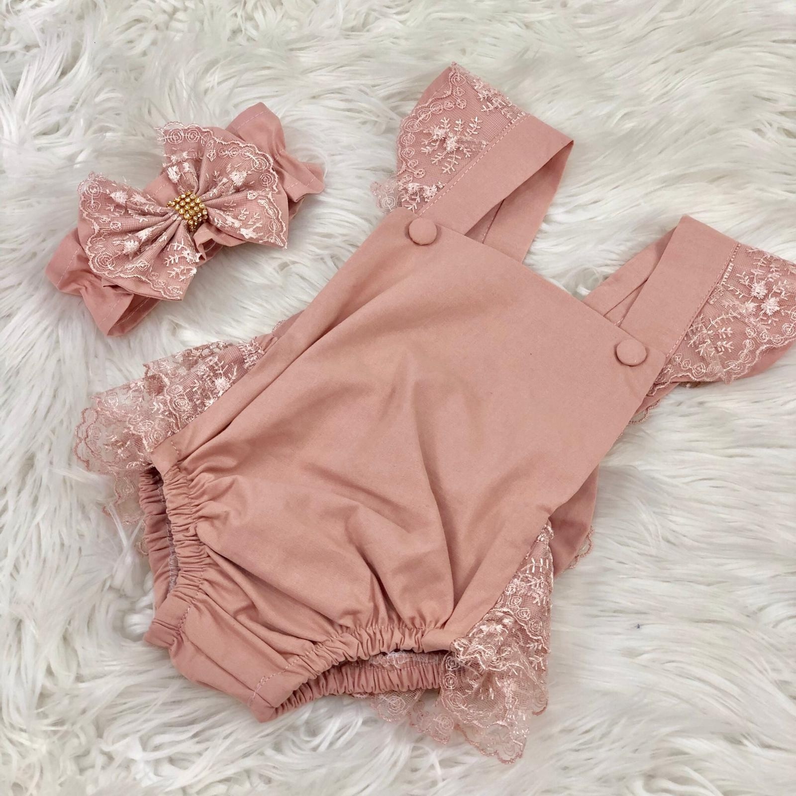 Wholesale Custom Summer Rompers Babies Girl Clothes Girls Clothing Fabric Knitted Cotton High Quality Blush Dream Romper