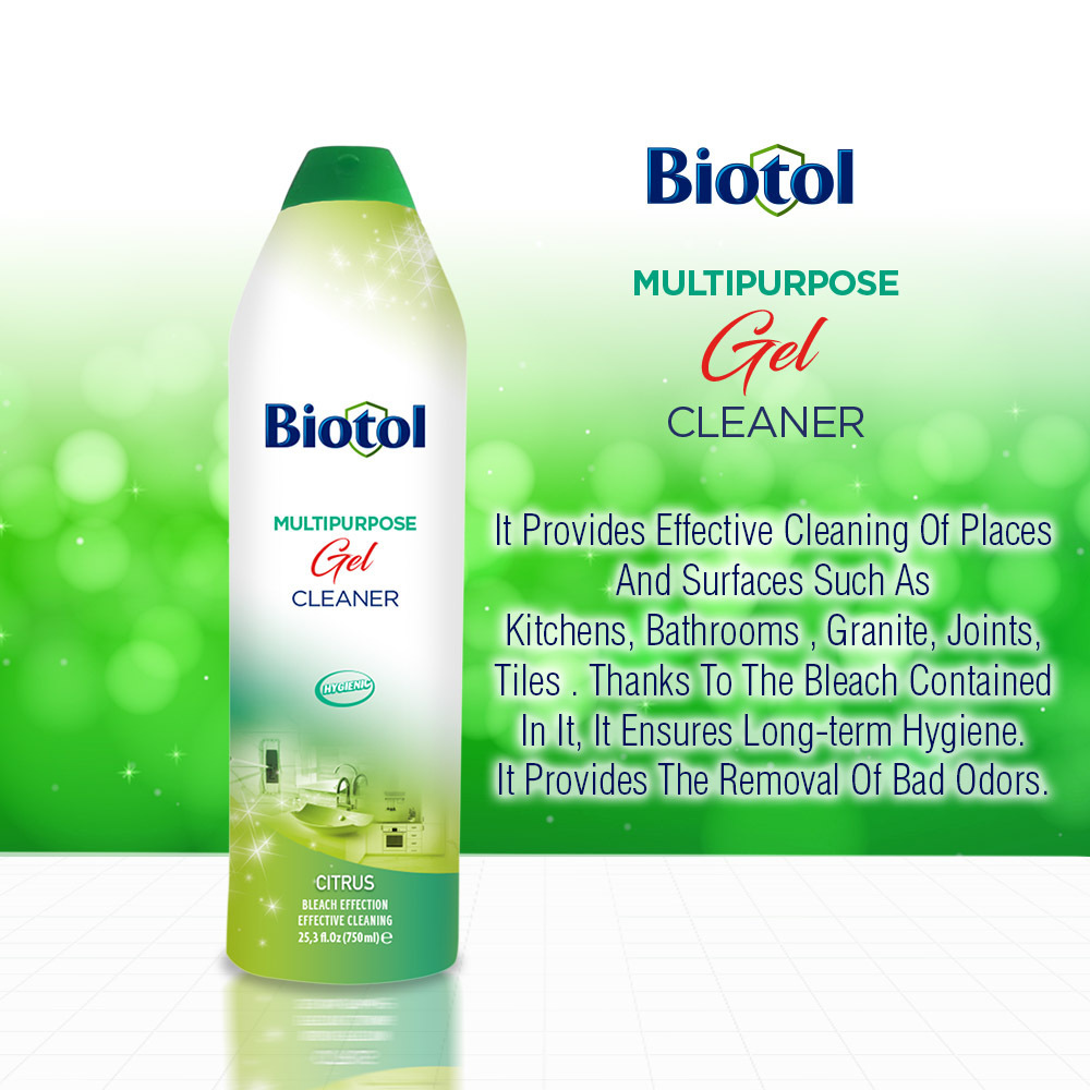 BIOTOL MULTIPURPOSE GEL CLEANER LIQUID SURFACE CLEANER GEL  BATHROOM KITCHEN HALL GEL CLEANER