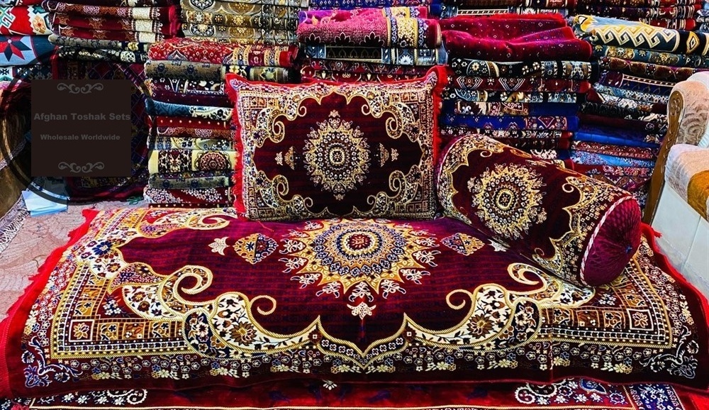 Fabulous Afghan Toshak Style Cushion And Pillow Cover Set  |  Toshak Afghani   Arab Seating Floor  Oriental Floor Seating