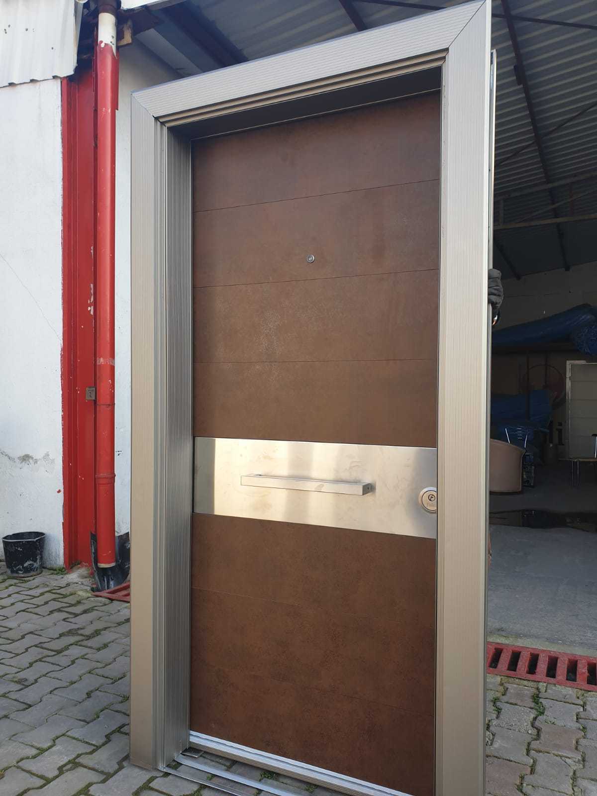 high quality Turkish security steel doors, metal modern front entrance doors for houses customizable design size color