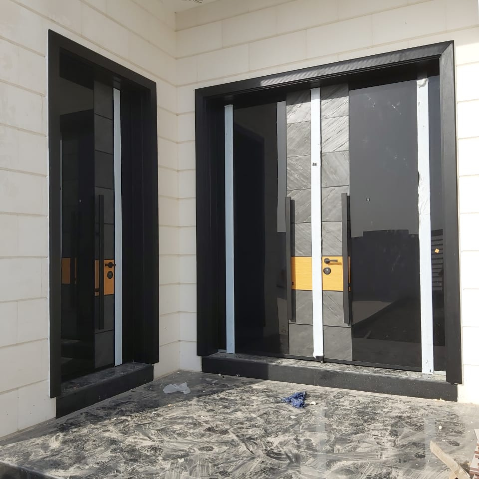 high quality Turkish security steel doors, metal modern front entrance doors for houses customizable design size color