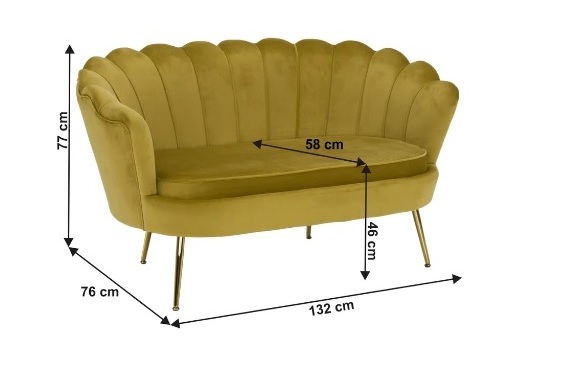 Gold iron Legs flower Shaped sofa living room accent leisure shell armchairs