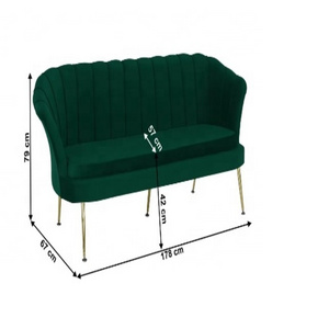 Upholstered Modern Nordic Tufted Shell Fabric Velvet Green Blue Pink Armchair Golden Metal Legs armchair