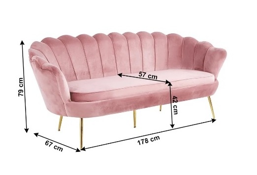 Factory custom pink gold trim modern luxury velvet fabric lounge recliner 2 or 3 seater couch living room sofa